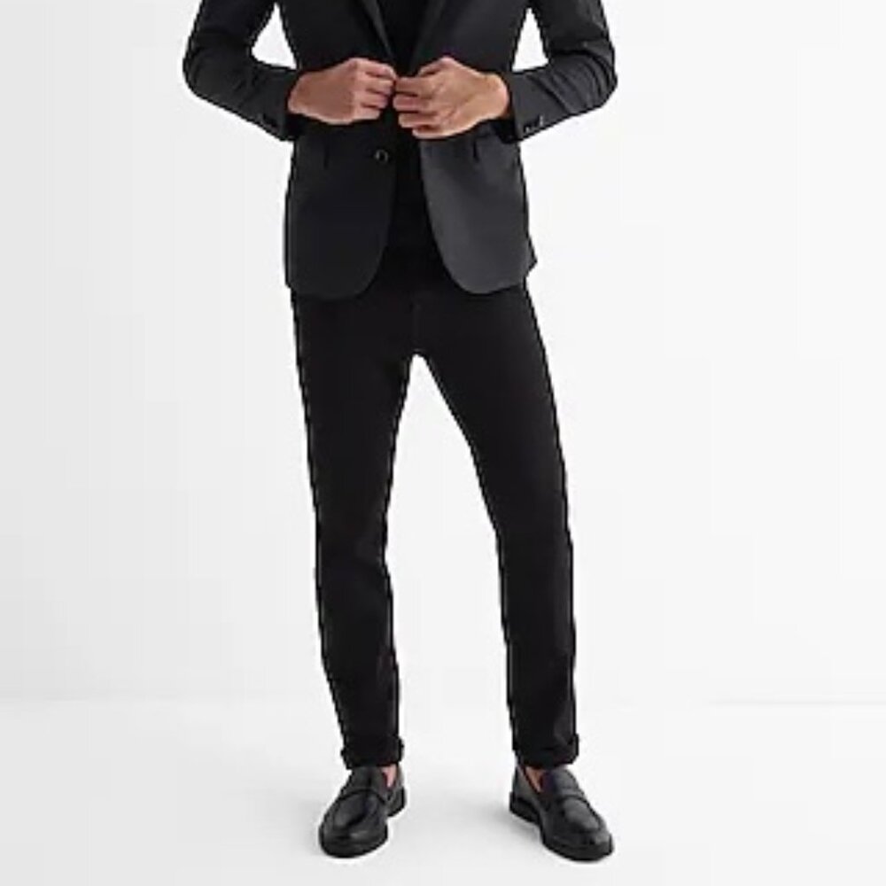 Express Performance Stretch Suit Pant, Black, W33 L32